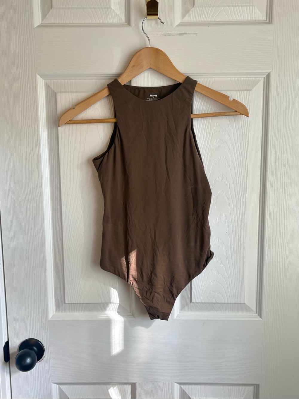 SKIMS Chocolate High-Neck Sleeveless Bodysuit